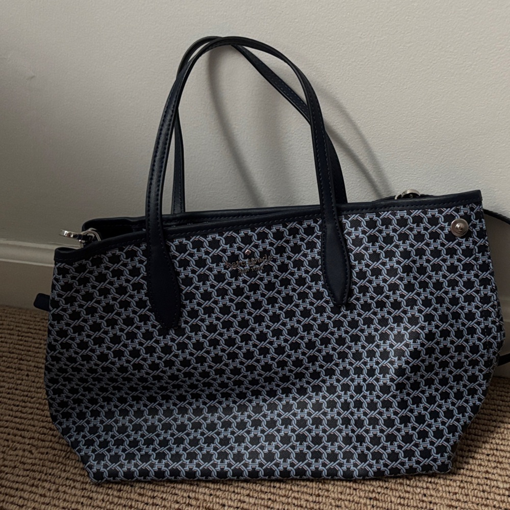 Stylish Navy and Light Blue Kate Spade Crossbody Convertible Bag